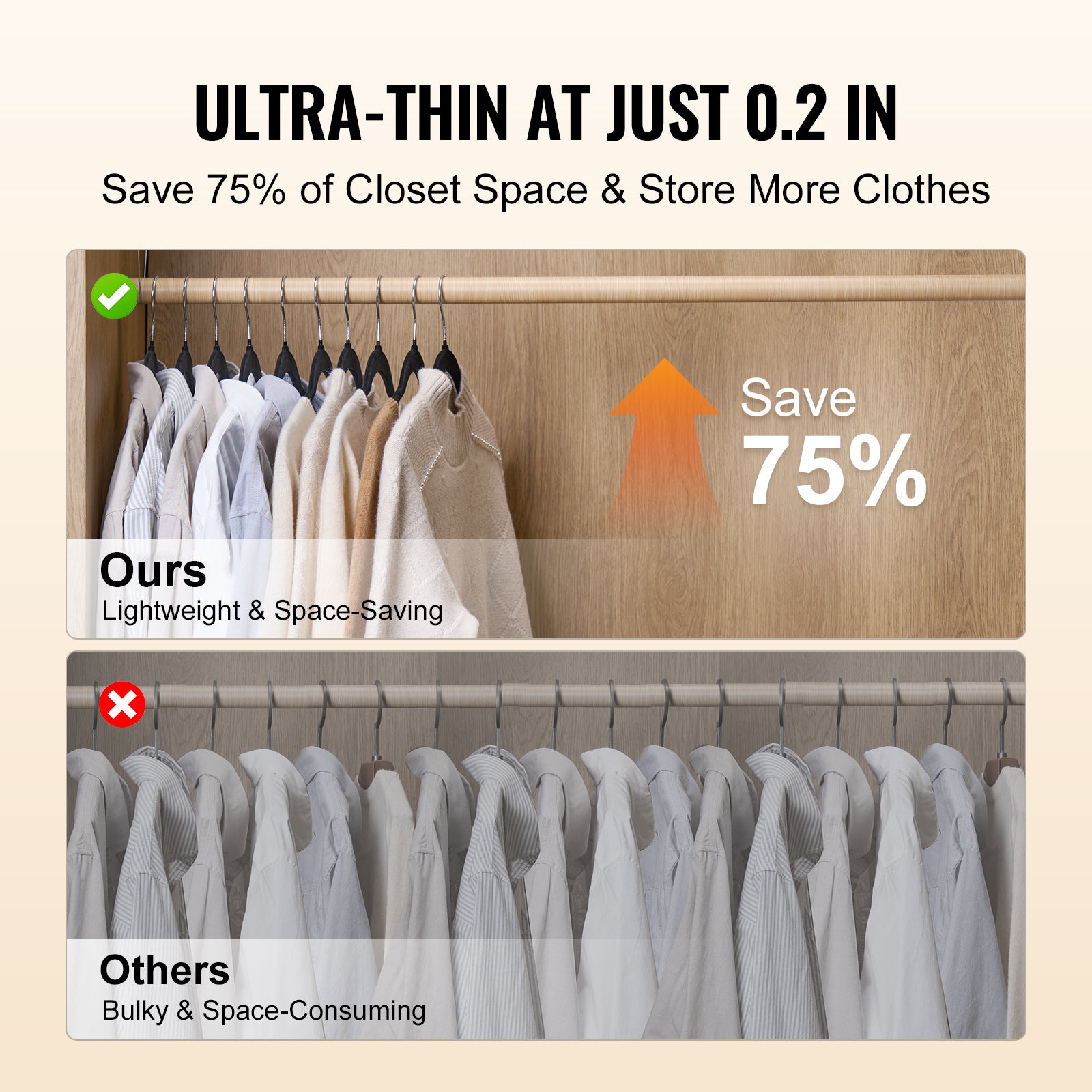 Slim Black Velvet Hangers, 50‑Pack for Organized Wardrobes