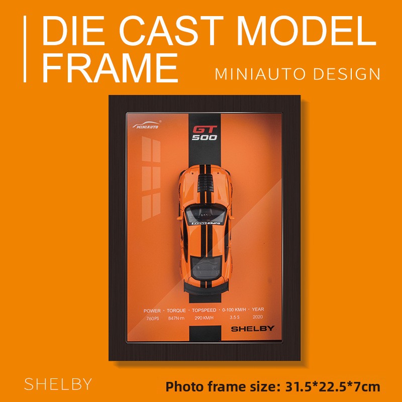 Cute 1:32 Diecast Car Wooden Picture Frame  for Fun Room Decor