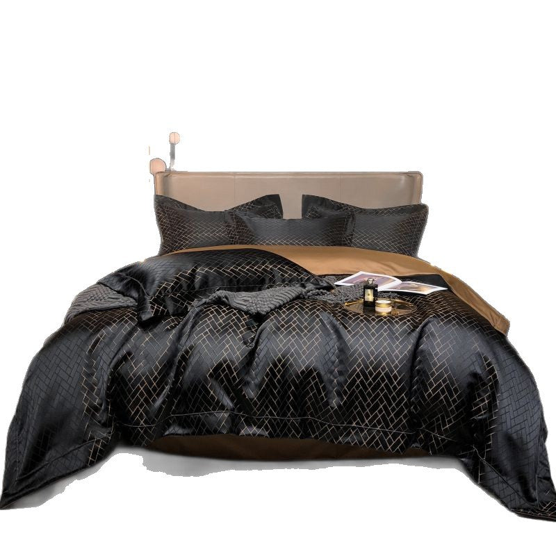 Elegant Baroque Jacquard Cotton Fitted Bed Sheet Set for Bedrooms