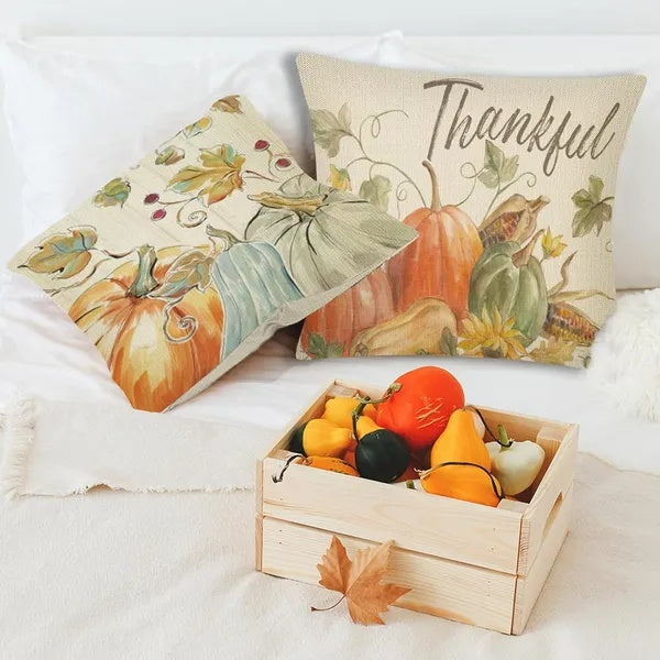 4Pcs Fall Thanksgiving Pillow Cover Set 18x18 – Cute Couch & Sofa Decor