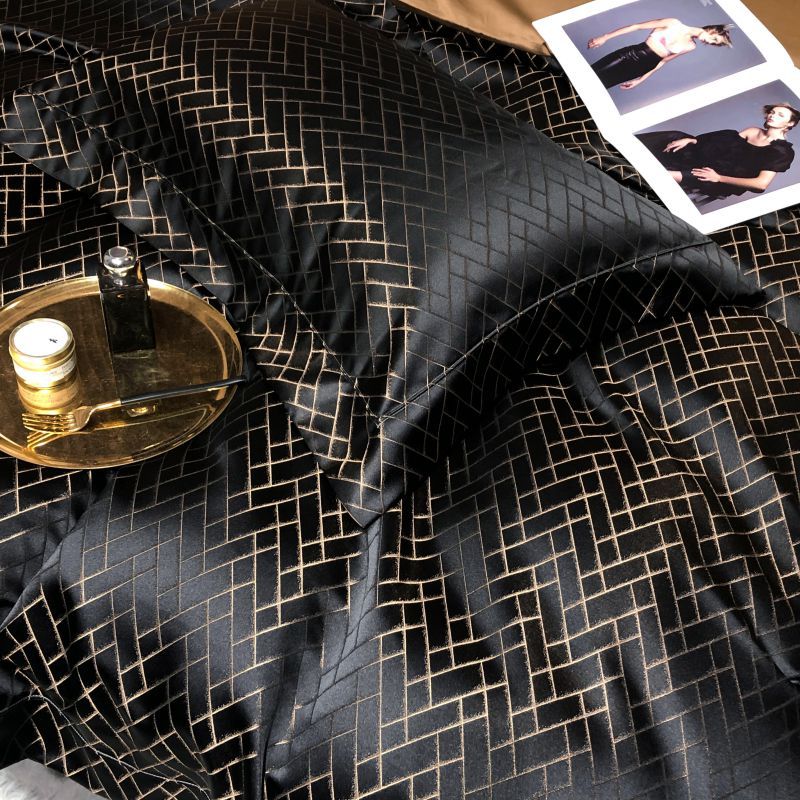 Elegant Baroque Jacquard Cotton Fitted Bed Sheet Set for Bedrooms