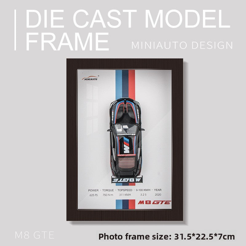 Cute 1:32 Diecast Car Wooden Picture Frame  for Fun Room Decor